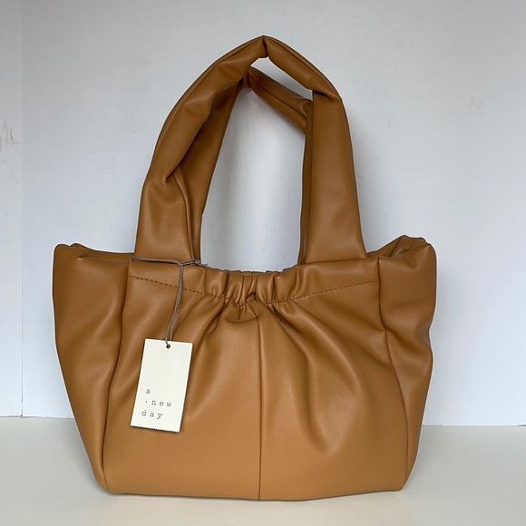 Women’s Carmel Brown Faux Leather Cinched Handbag - Picture 1 of 5